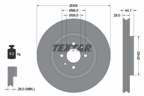 Disc frana 92092900 TEXTAR