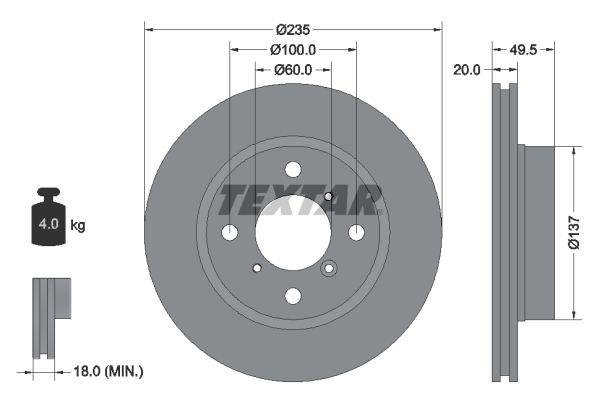 Disc frana 92093200 TEXTAR