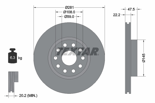 Disc frana 92093800 TEXTAR