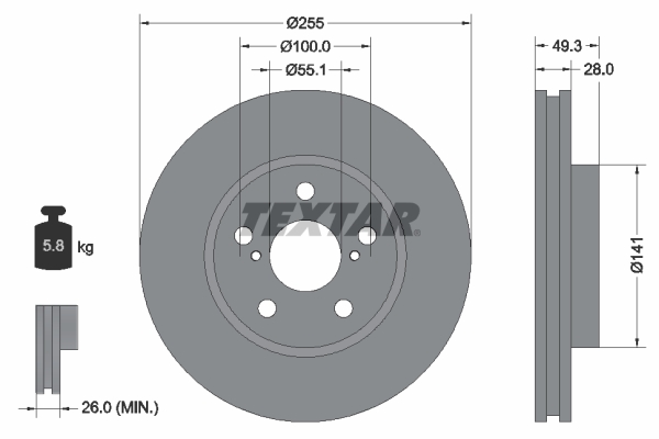 Disc frana 92094300 TEXTAR