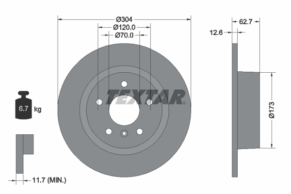 Disc frana 92095203 TEXTAR