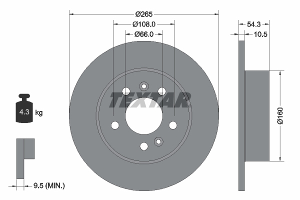 Disc frana 92096300 TEXTAR