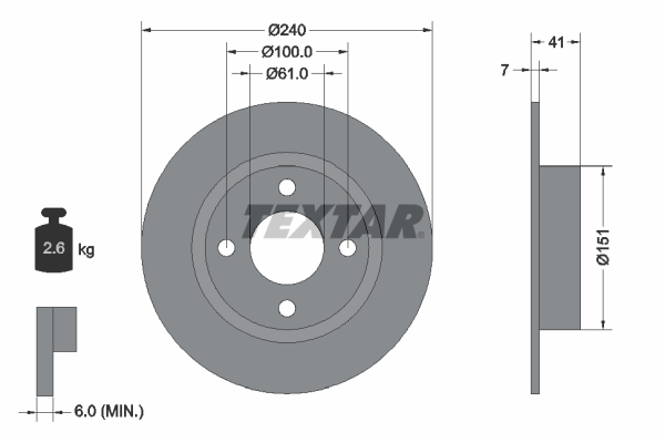 Disc frana 92096500 TEXTAR