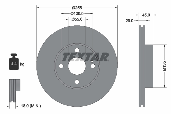 Disc frana 92096800 TEXTAR