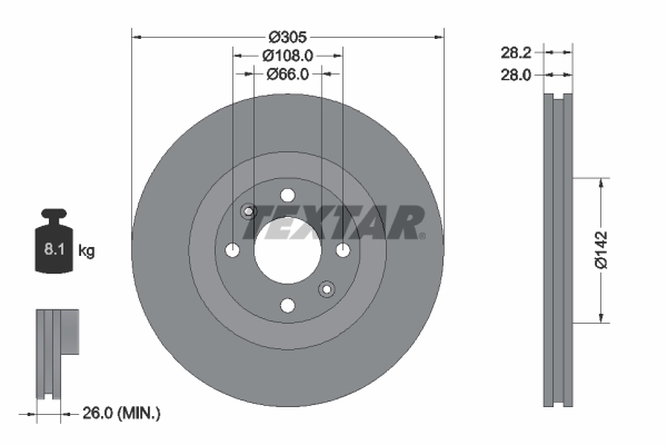 Disc frana 92097103 TEXTAR