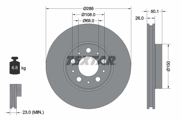 Disc frana 92100503 TEXTAR