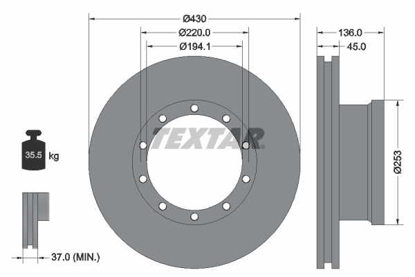 Disc frana 93101200 TEXTAR