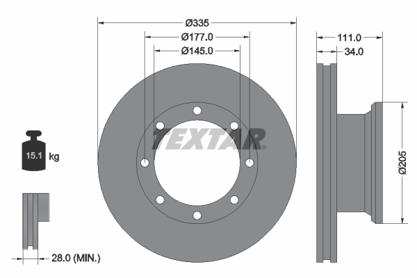 Disc frana 93102300 TEXTAR