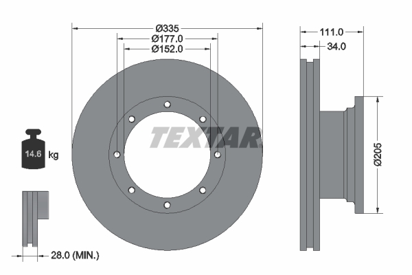 Disc frana 93102400 TEXTAR