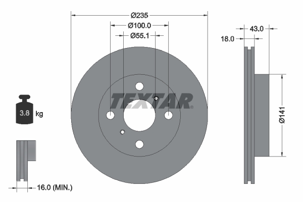 Disc frana 92103603 TEXTAR