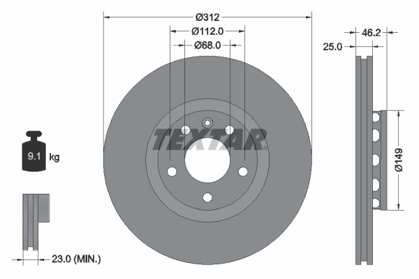 Disc frana 92106105 TEXTAR