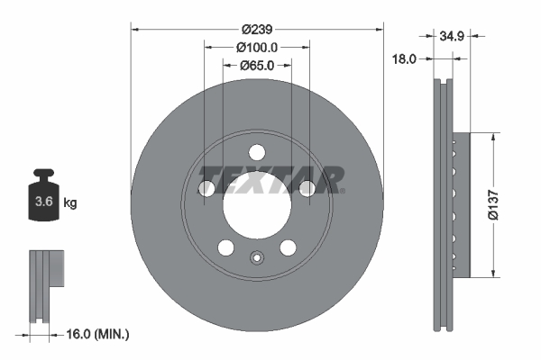 Disc frana 92106803 TEXTAR