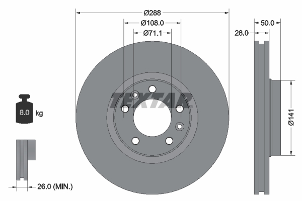 Disc frana 92108000 TEXTAR
