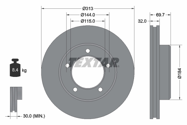 Disc frana 92108103 TEXTAR