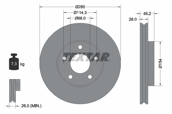 Disc frana 92109403 TEXTAR