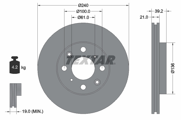 Disc frana 92110300 TEXTAR