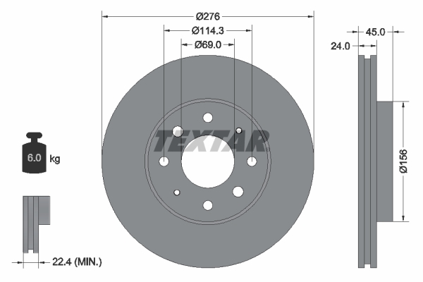 Disc frana 92110500 TEXTAR