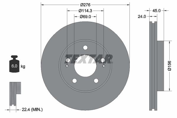 Disc frana 92110700 TEXTAR