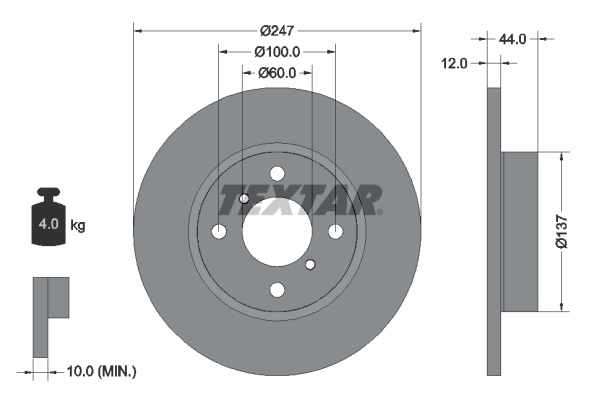 Disc frana 92110803 TEXTAR