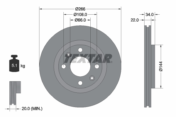 Disc frana 92111503 TEXTAR