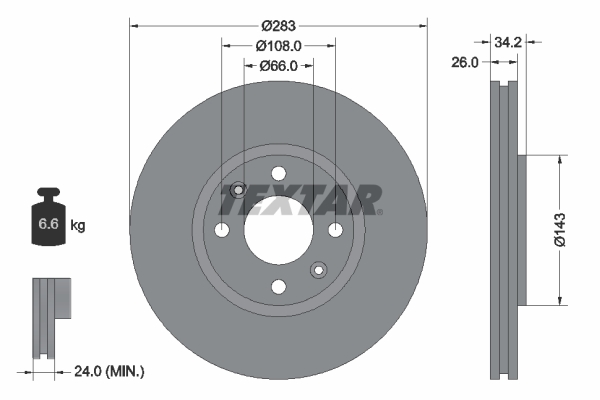 Disc frana 92111603 TEXTAR