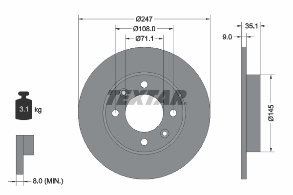 Disc frana 92111703 TEXTAR