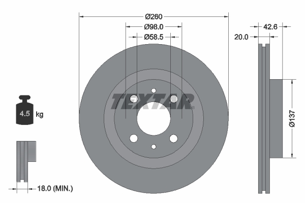 Disc frana 92112100 TEXTAR