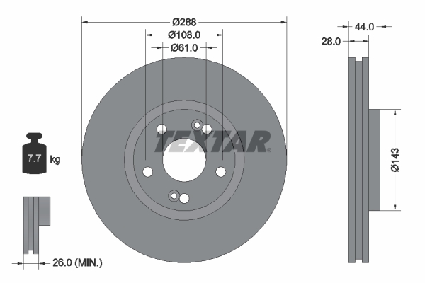 Disc frana 92112200 TEXTAR