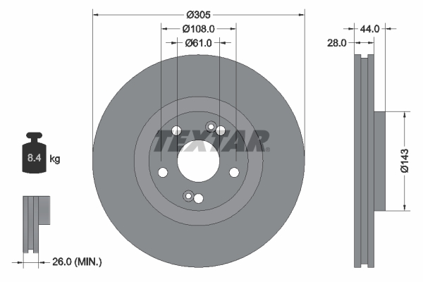 Disc frana 92112300 TEXTAR