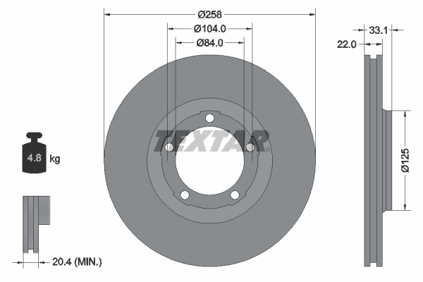 Disc frana 92112400 TEXTAR