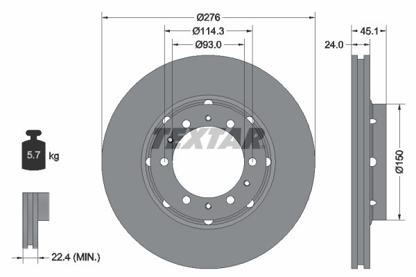 Disc frana 92112900 TEXTAR