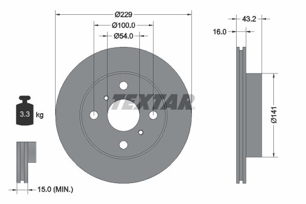 Disc frana 92113200 TEXTAR