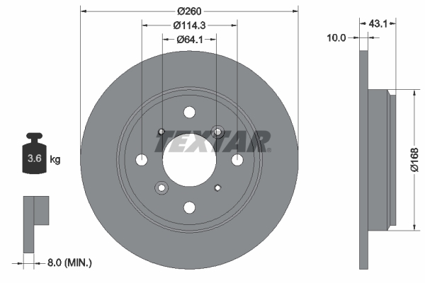Disc frana 92114300 TEXTAR