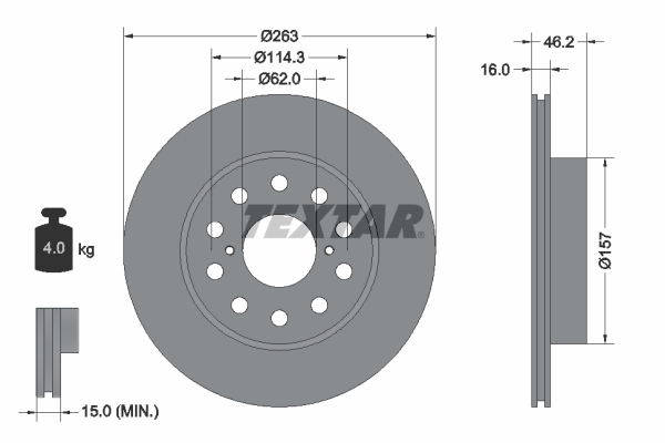 Disc frana 92114500 TEXTAR