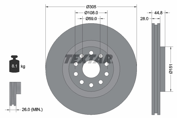 Disc frana 92115800 TEXTAR