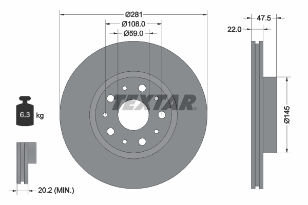 Disc frana 92116800 TEXTAR