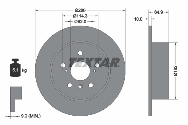 Disc frana 92117000 TEXTAR
