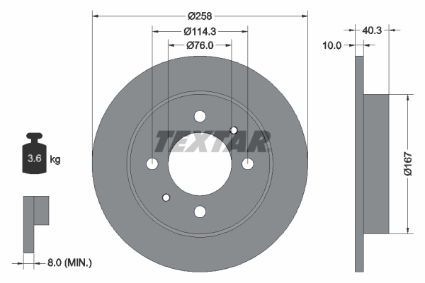 Disc frana 92117103 TEXTAR