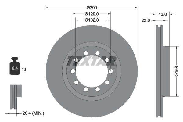 Disc frana 93117400 TEXTAR