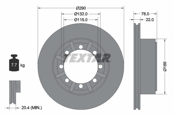 Disc frana 93117600 TEXTAR