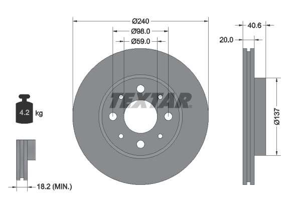 Disc frana 92118003 TEXTAR