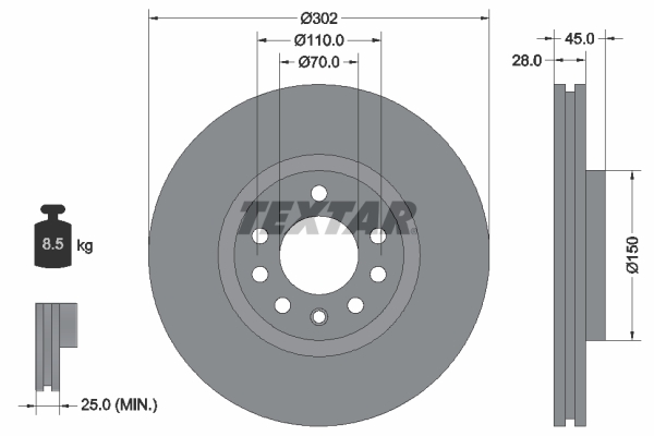 Disc frana 92118303 TEXTAR