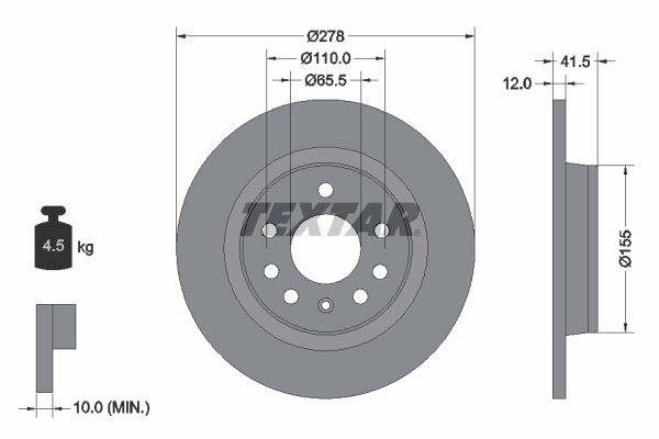 Disc frana 92118503 TEXTAR