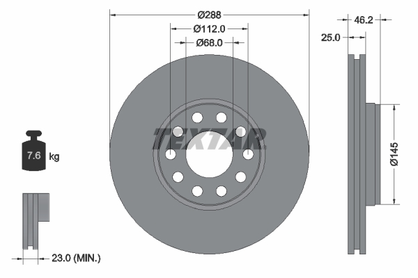 Disc frana 92121005 TEXTAR