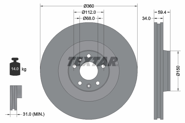 Disc frana 92122205 TEXTAR