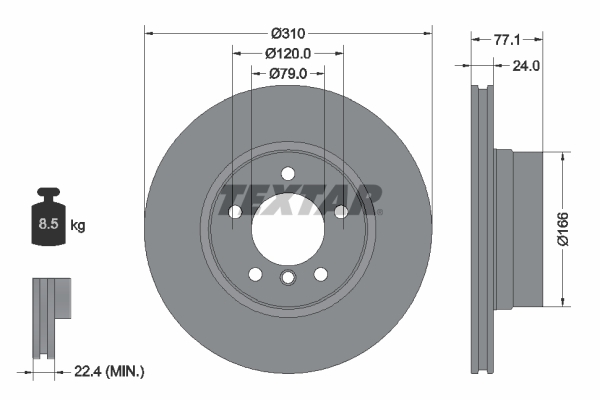 Disc frana 92122505 TEXTAR