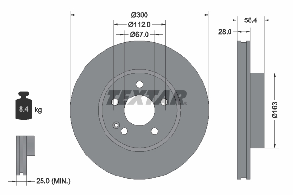 Disc frana 93123403 TEXTAR