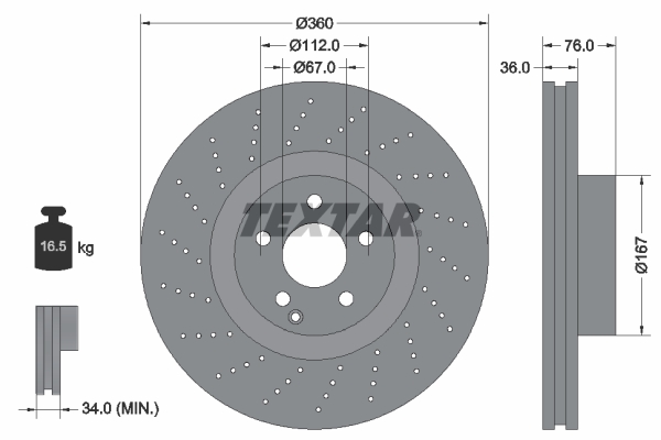 Disc frana 92124200 TEXTAR