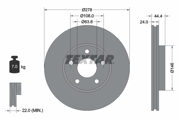 Disc frana 92124803 TEXTAR