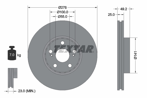 Disc frana 92126403 TEXTAR